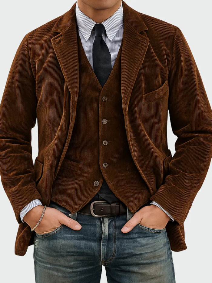 ENSEMBLE LE BLAZER RAFFINÉ EN VELOURS CÔTELÉ POUR HOMME
