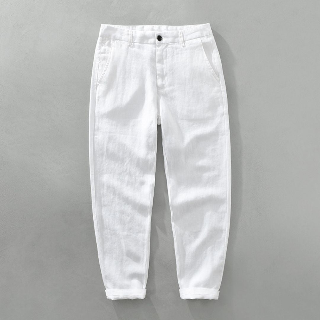 PANTALONS DROITS EN LIN