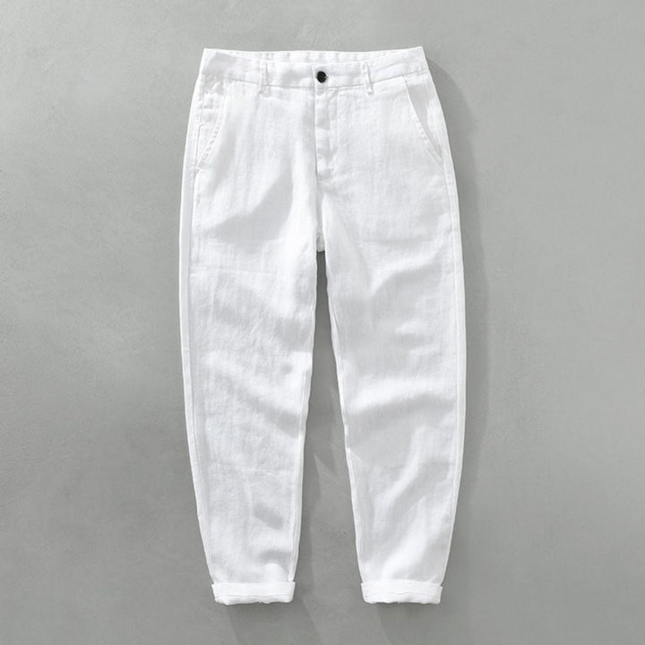 PANTALONS DROITS EN LIN
