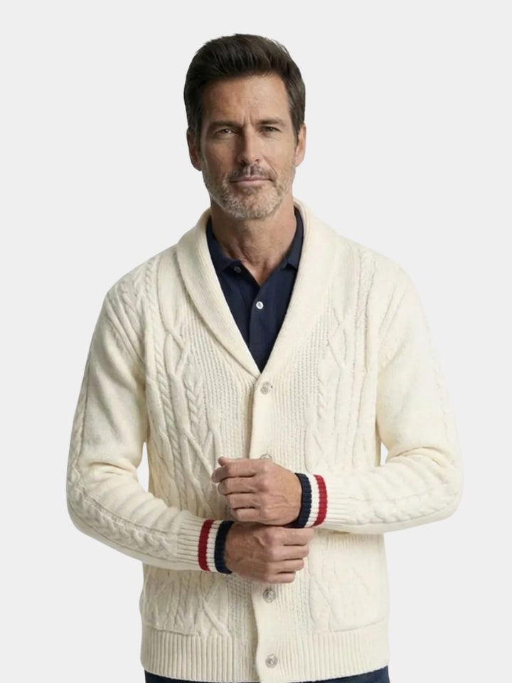 THÉODORE | Pull en maille à col écharpe — coupe taillée intemporelle