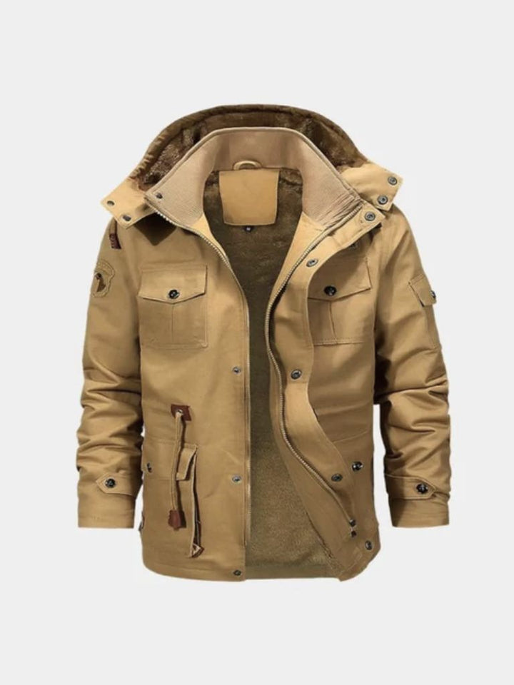 RENÉ | Blouson aviateur en maille moutonnée — capuche douce