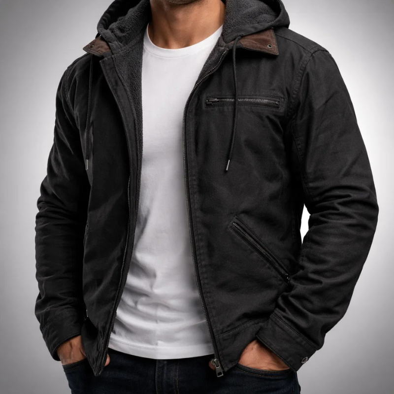 VESTE À CAPUCHE EN TOILE POUR HOMME