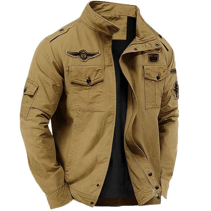 LAURENT | Veste field en toile de coton — col officier et quatre poches