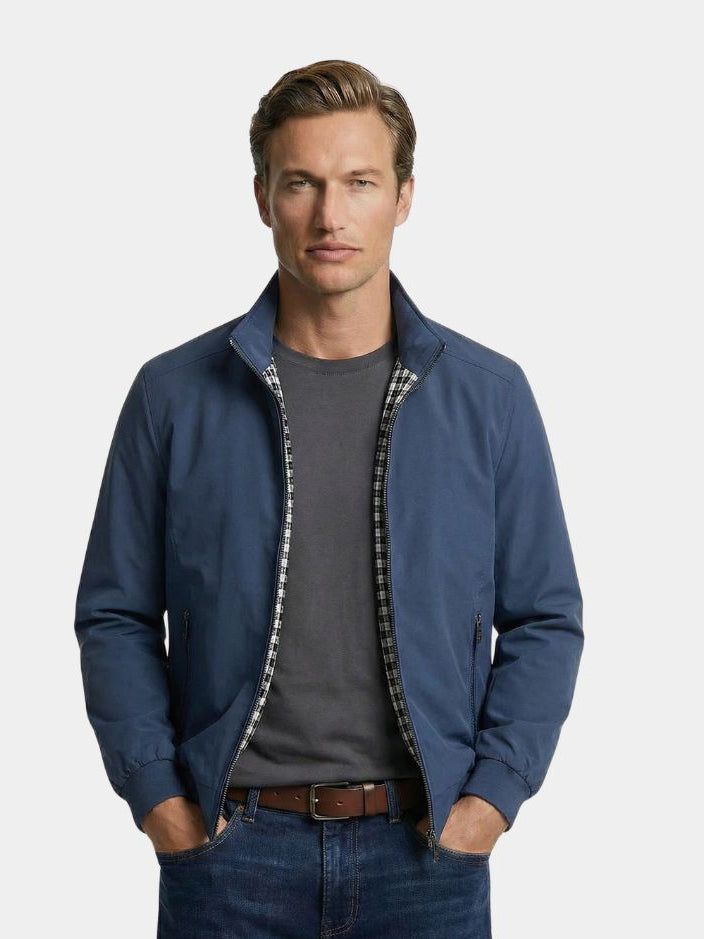 SIMON | Blouson aviateur uni en coton brossé — coupe ajustée