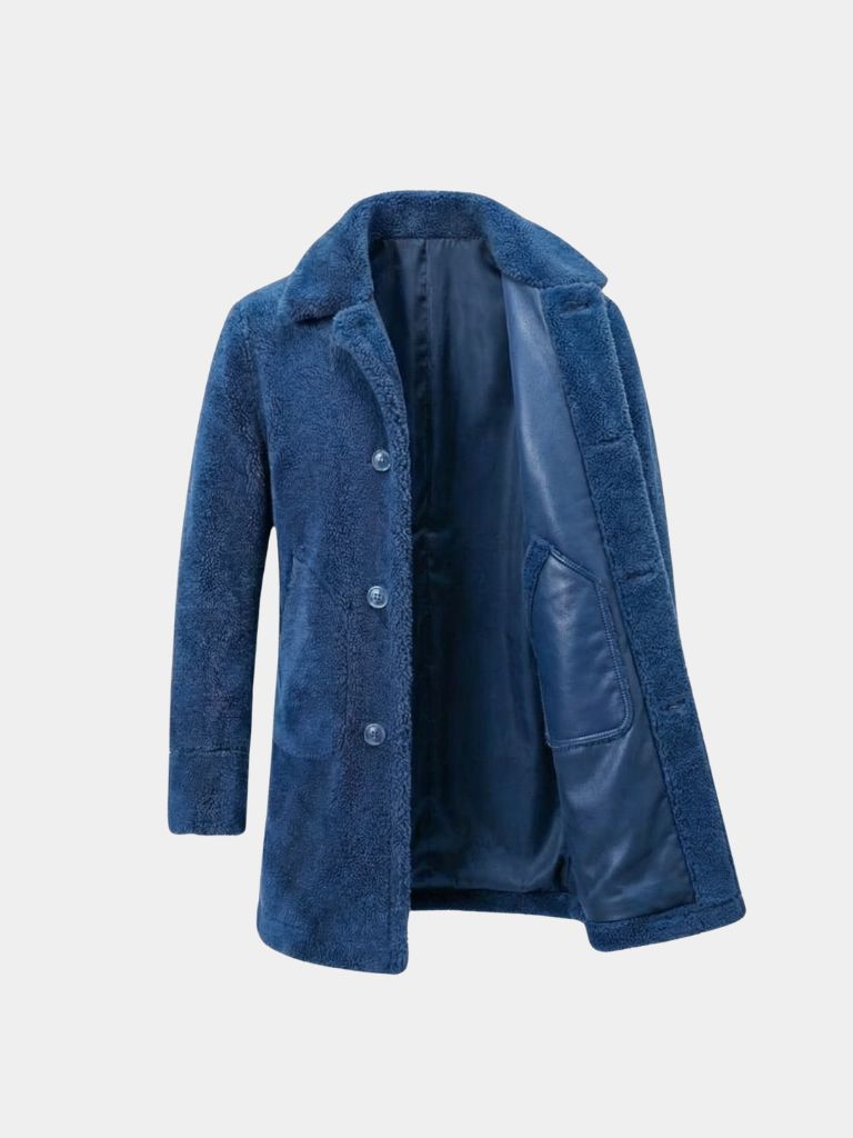 TIMOTHÉE | Manteau réversible cuir et mouton — col cranté et finition premium