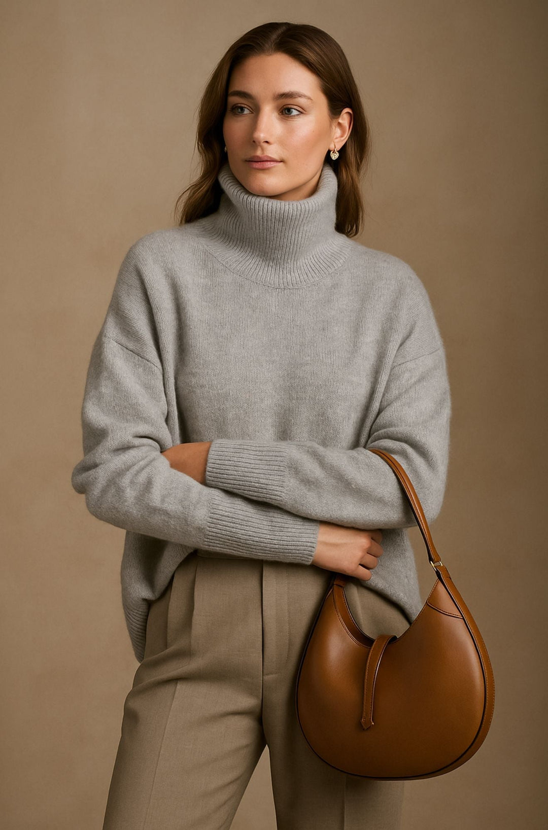 Kenza | Pull en cachemire col roulé