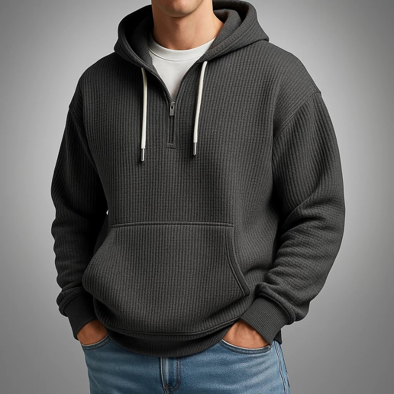 SWEAT À CAPUCHE EN MAILLE WAFFLE POUR HOMME