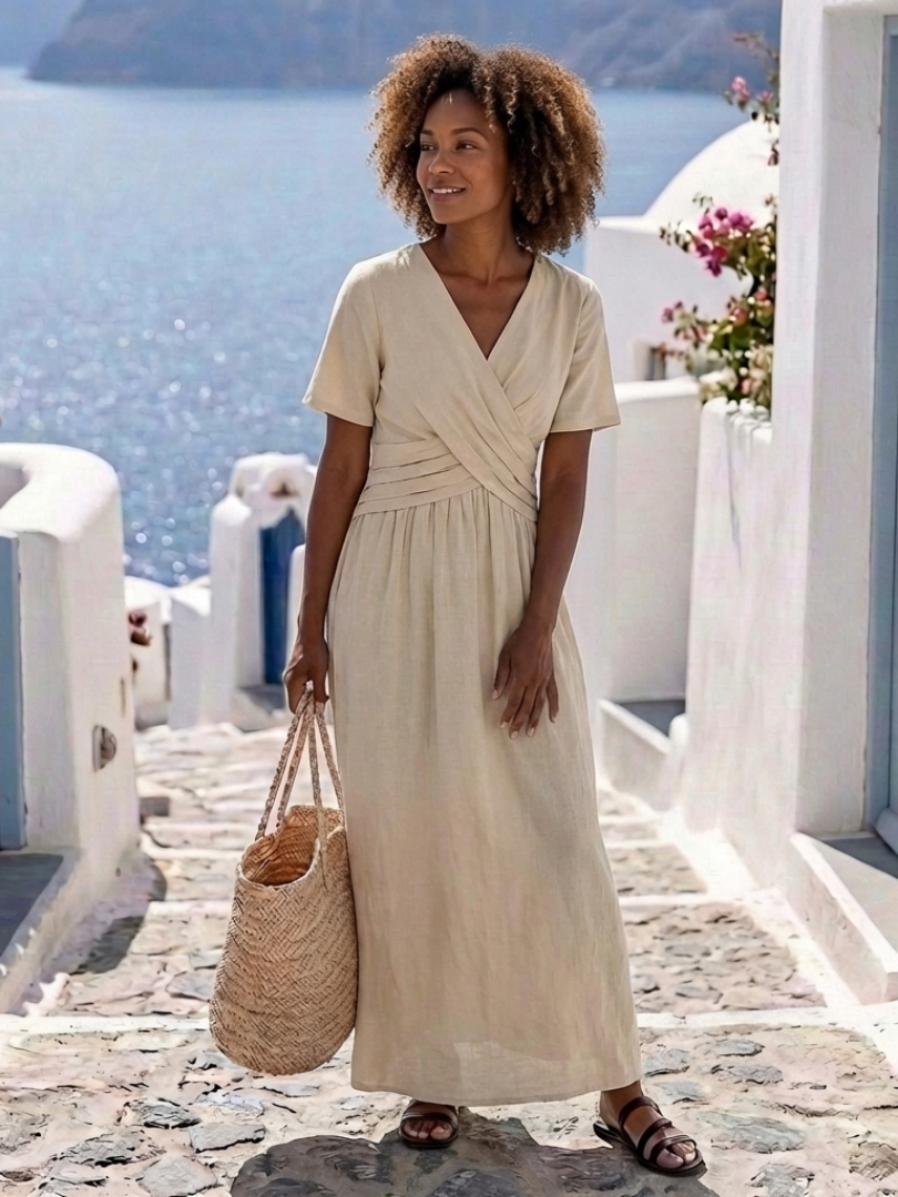 Alvara | Robe midi fluide à décolleté en V