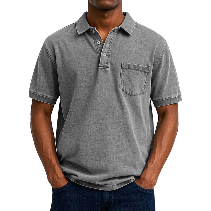 Léonard | Polo en coton délavé, look vintage et coupe décontractée