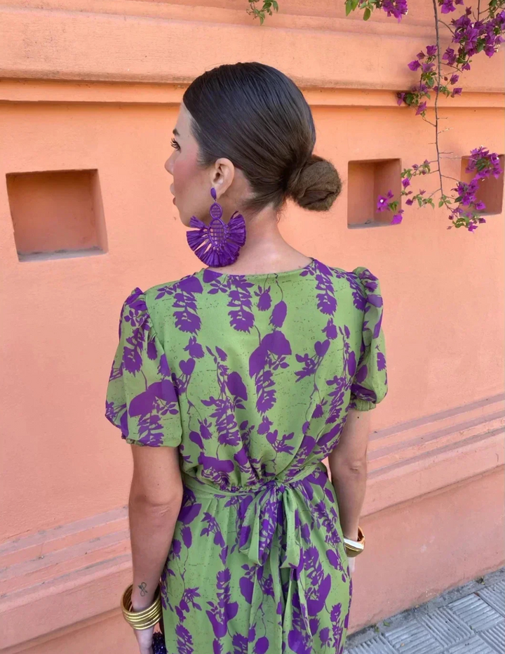 Madeleine | Robe midi florale en soie