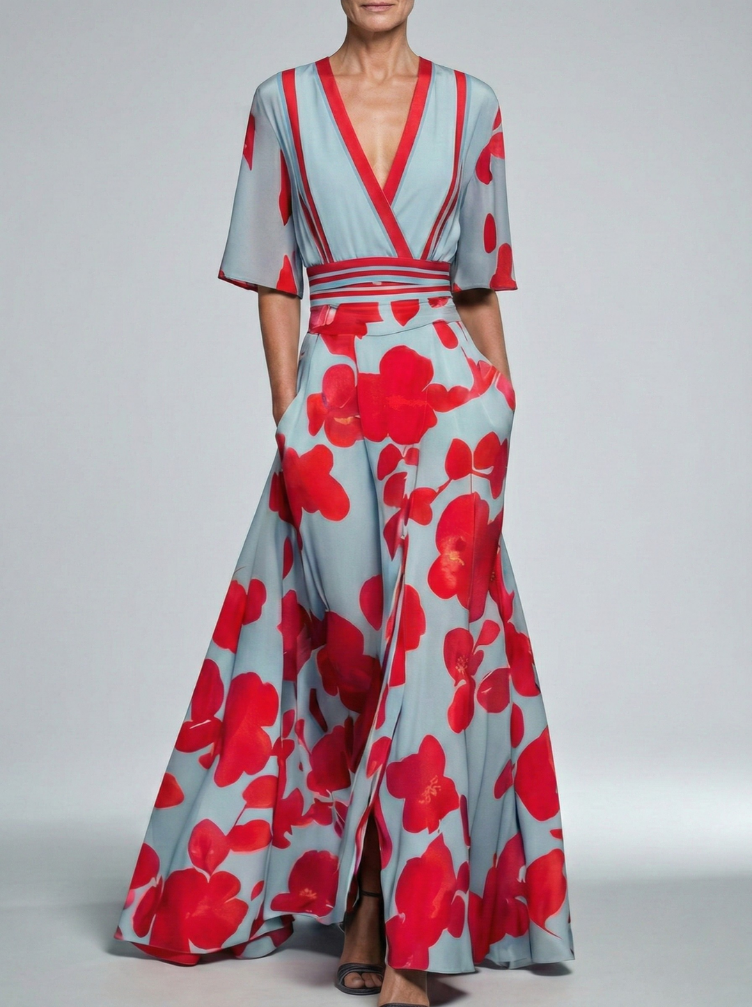 Isabelle | Robe longue élégante à imprimé floral