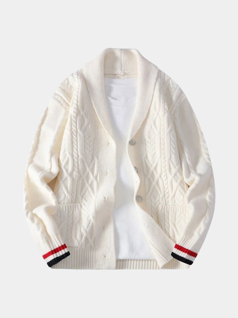 THÉODORE | Pull en maille à col écharpe — coupe taillée intemporelle