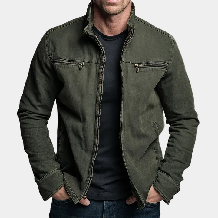 LOUIS | Veste zippée en coton lavé — coupe relâchée mi-saison