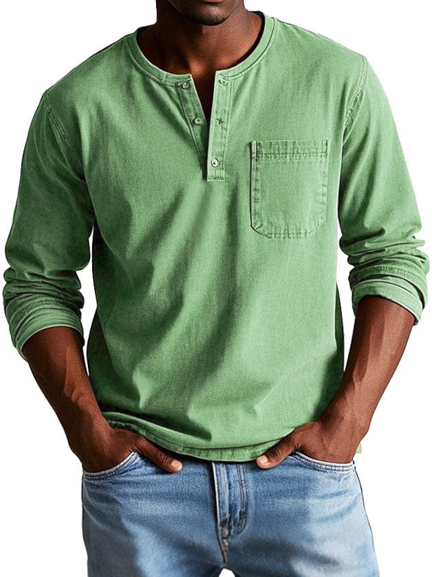 CAMILLE CANNES | Polo Henley en coton premium — Manches longues