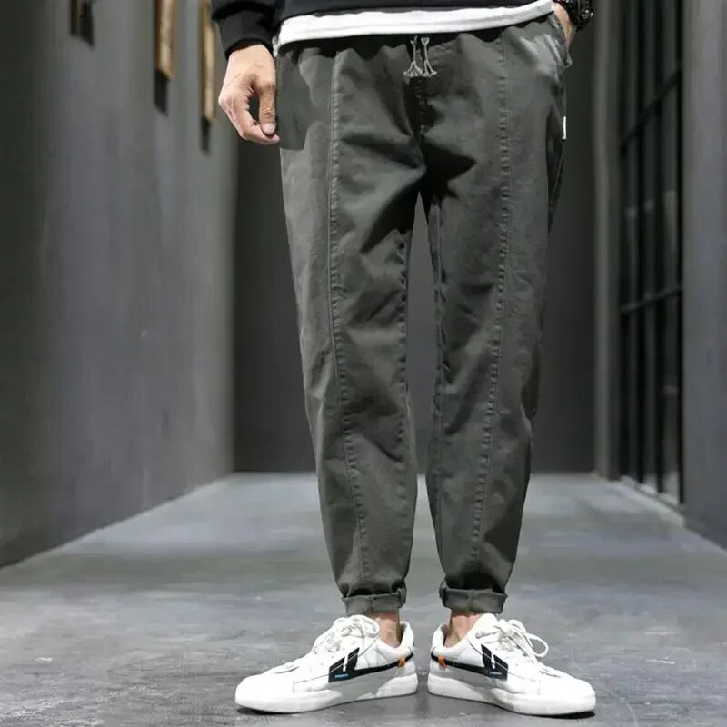 JOGGING AJUSTÉ EN COTON MÉLANGÉ POUR HOMME
