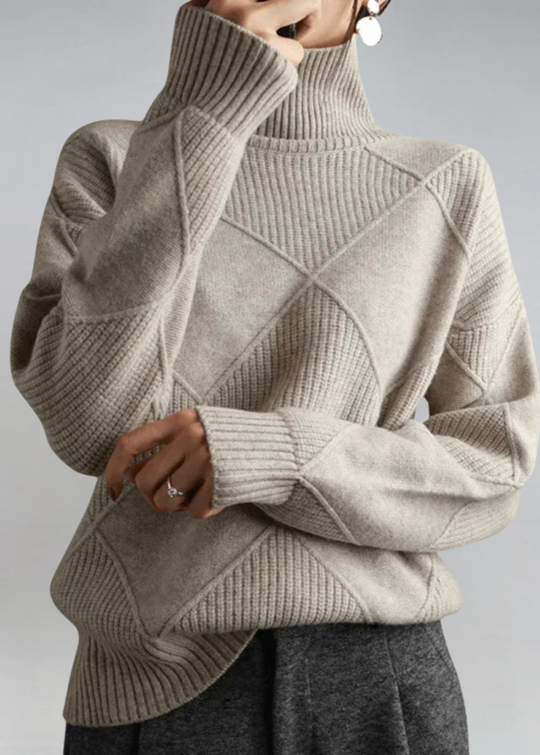 Aurélie | Pull en cachemire col roulé