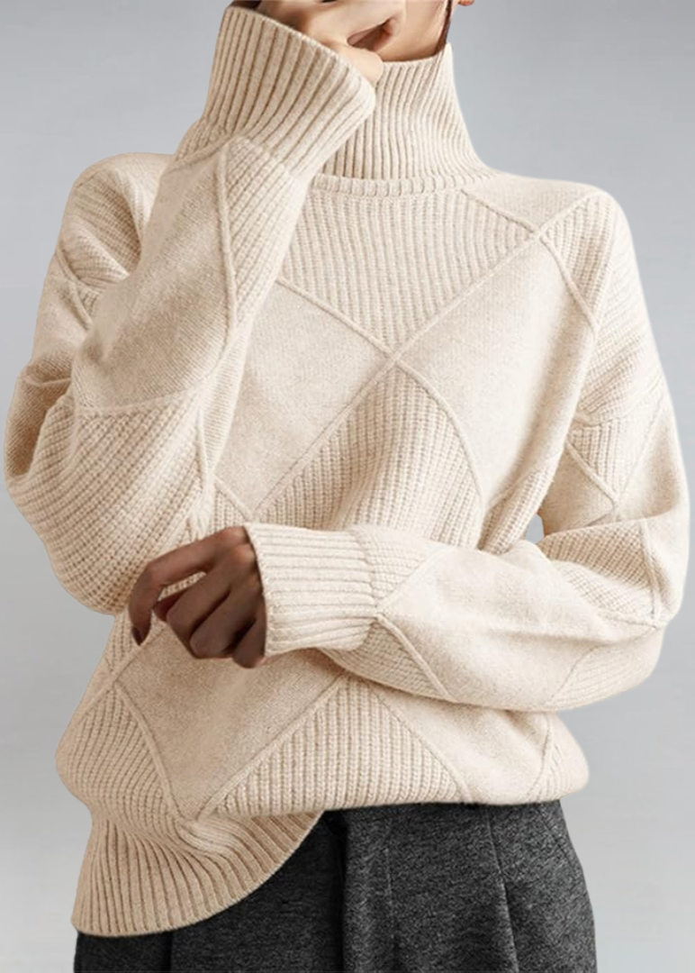 Aurélie | Pull en cachemire col roulé