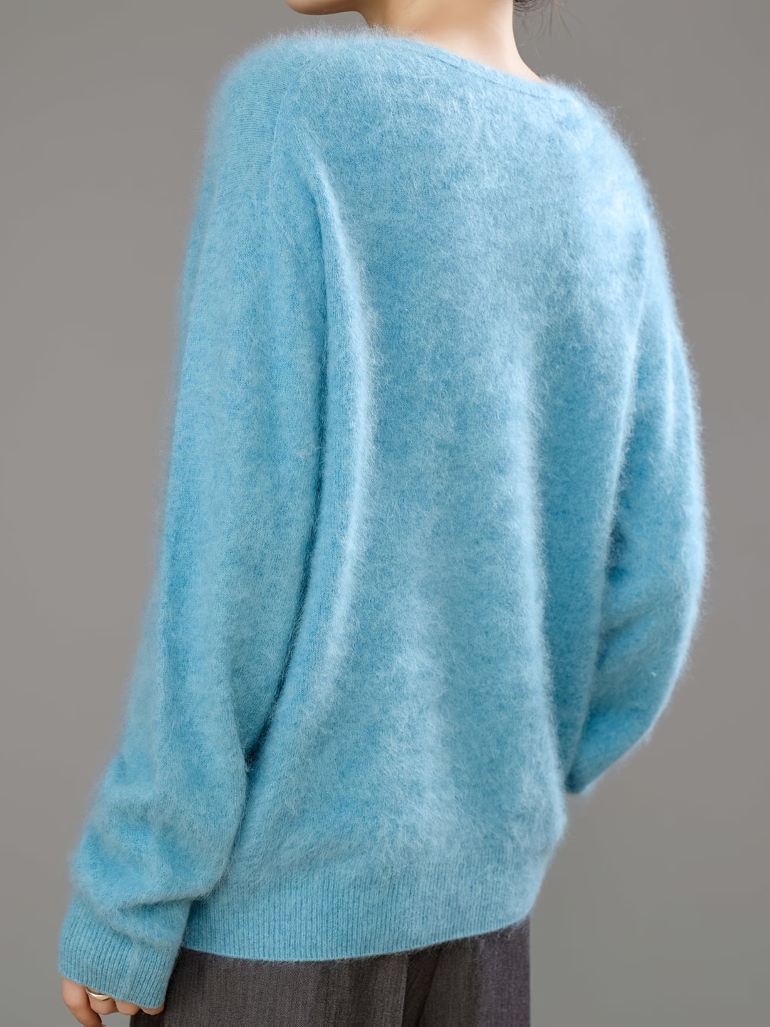 Élise | Pull cachemire brossé col V