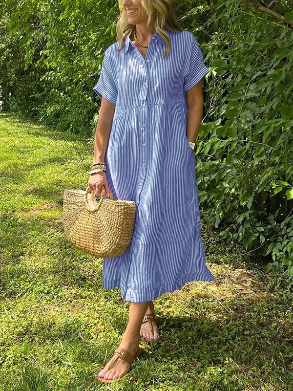 Camille Cannes | Robe maxi fluide à rayures