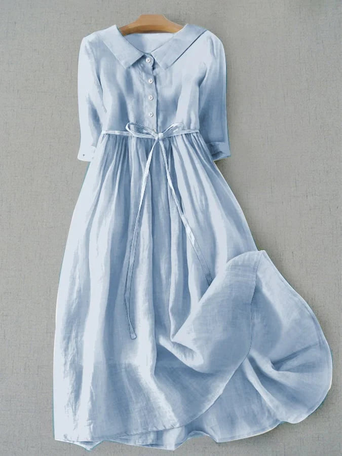 Clara | Robe Fluide en Lin & Coton Premium