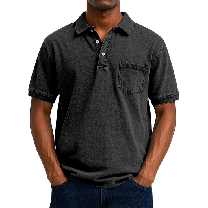 Léonard | Polo en coton délavé, look vintage et coupe décontractée
