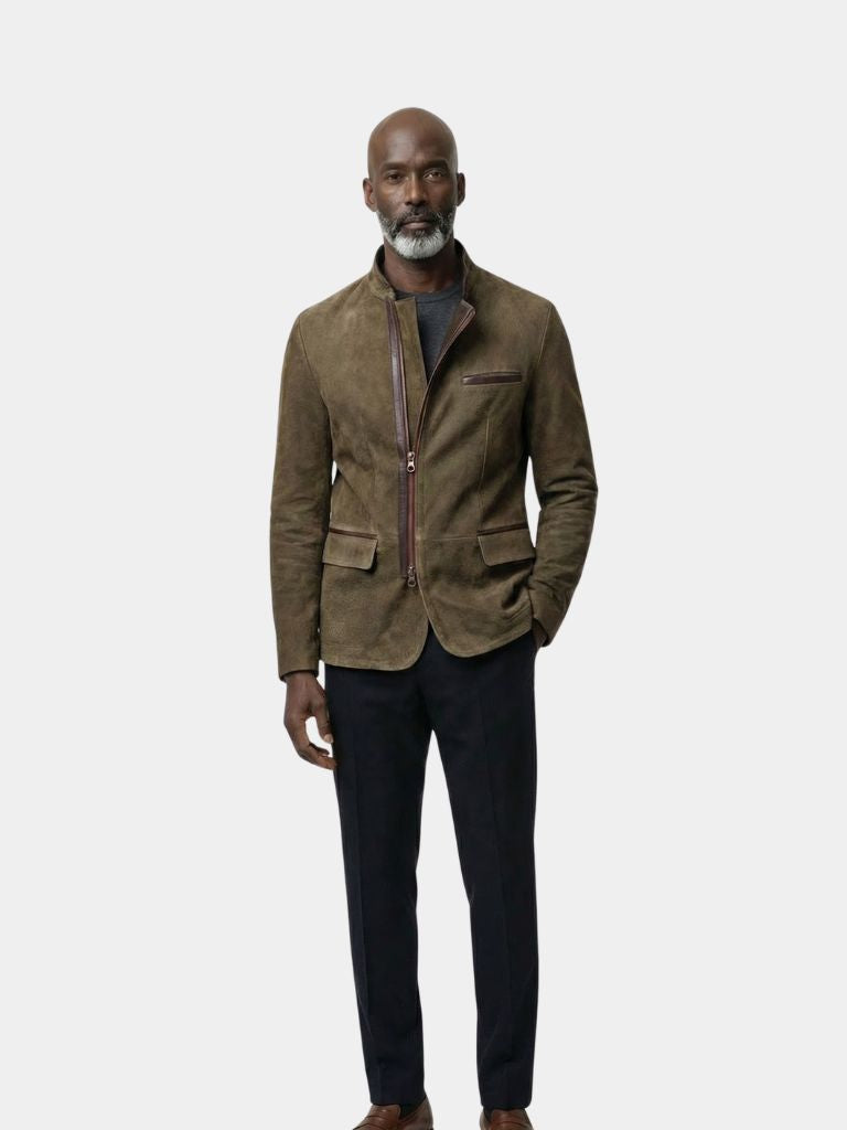 LÉON | Veste saharienne en daim souple — esprit field jacket