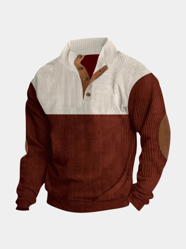 PULLOVER EN CORDUROY À COL HAUT POUR HOMME