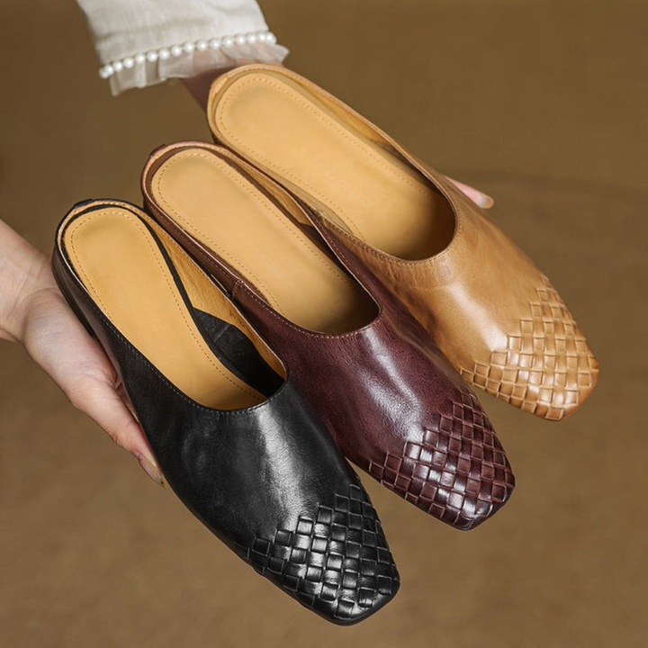 Camille | Mules en cuir tressé confort