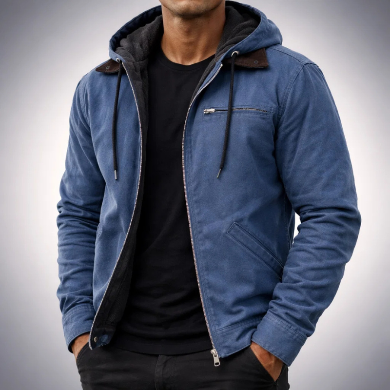 VESTE À CAPUCHE EN TOILE POUR HOMME
