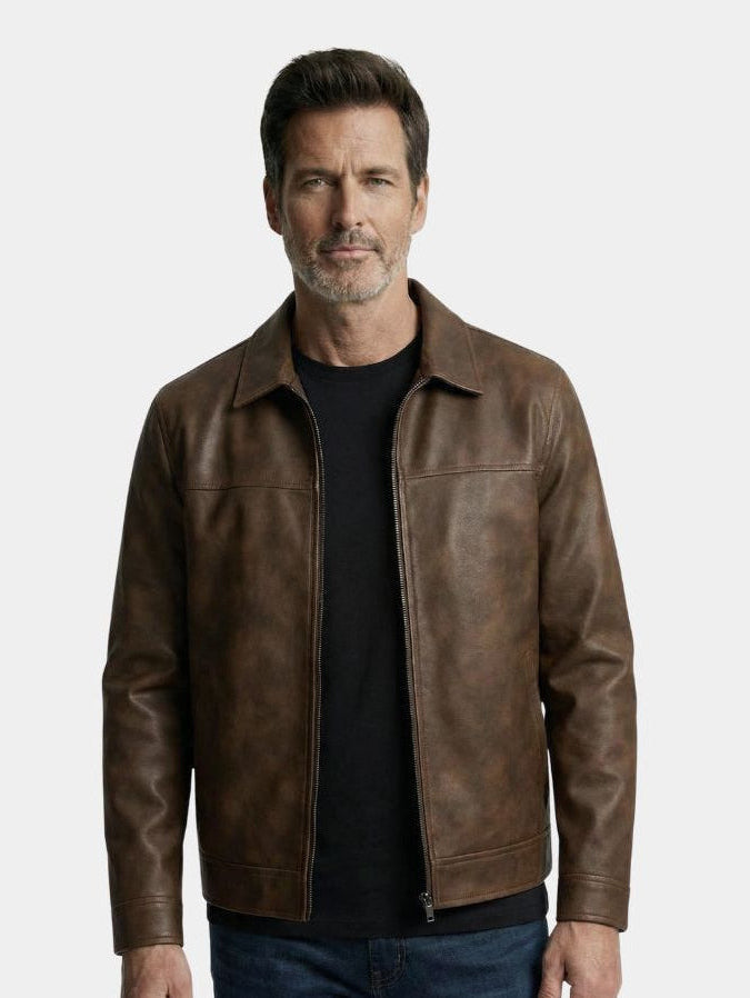 NOËL | Blouson en cuir véritable pleine fleur — coupe taillée premium