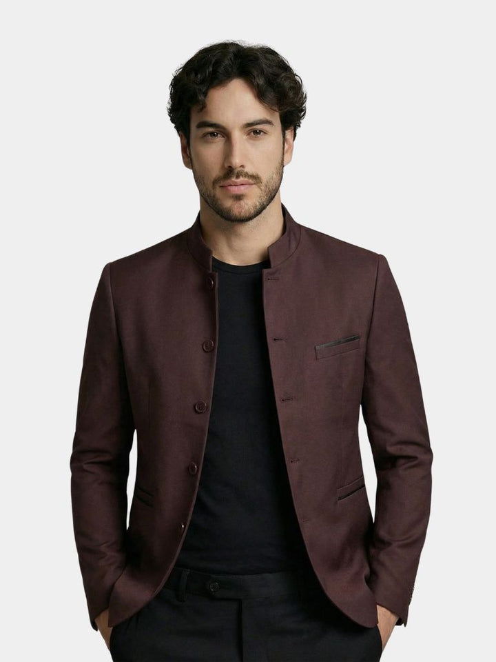 ROBERT | Veste à col travaillé en lainage — coupe taillée raffinée