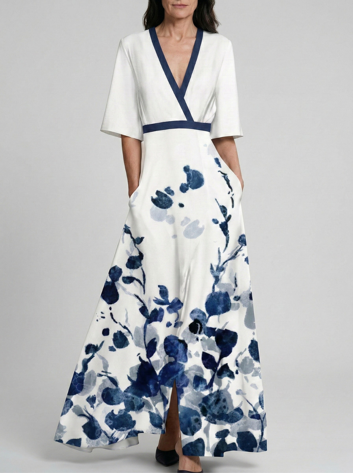 Isabelle | Robe longue élégante à imprimé floral
