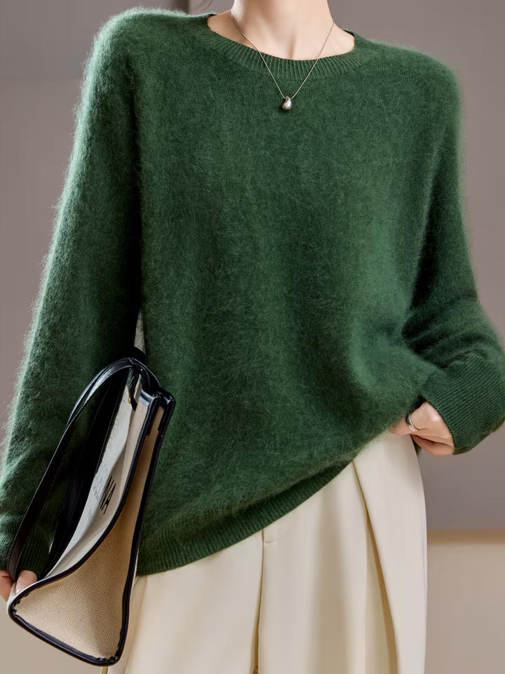 Hélène | Pull cachemire brossé col rond