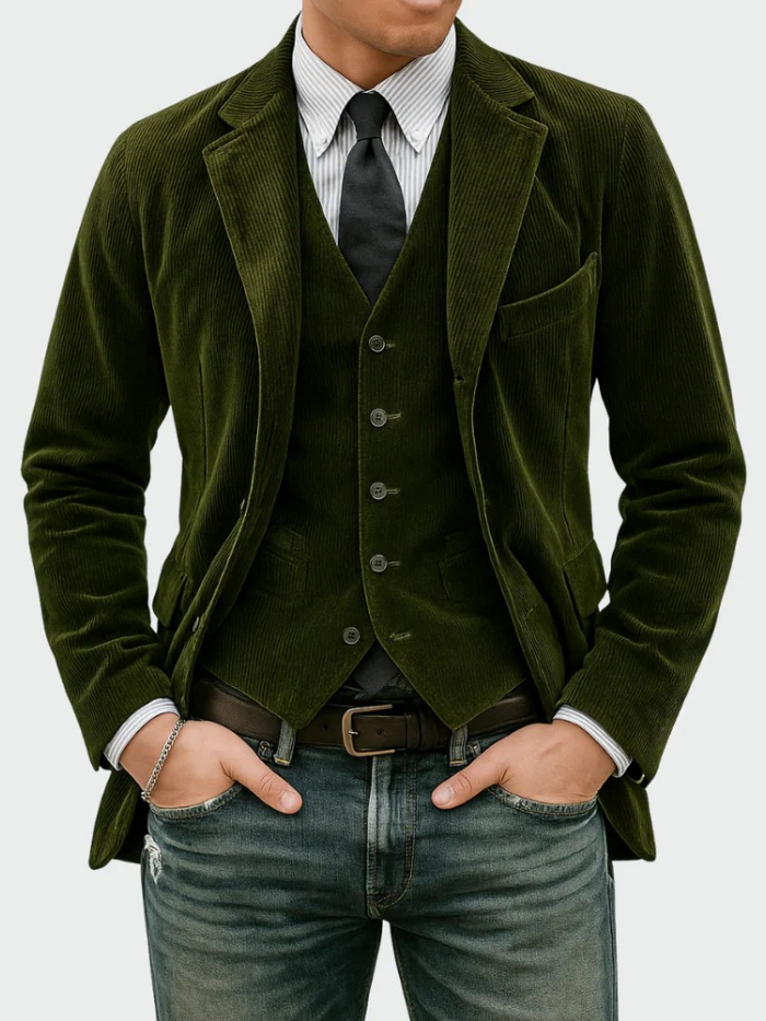 ENSEMBLE LE BLAZER RAFFINÉ EN VELOURS CÔTELÉ POUR HOMME