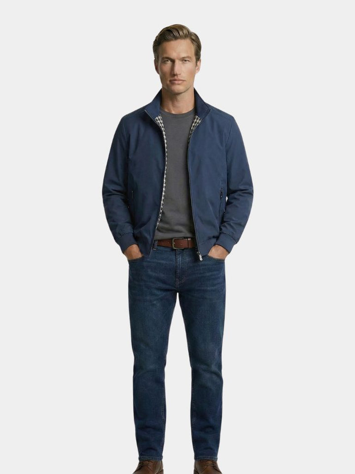 SIMON | Blouson aviateur uni en coton brossé — coupe ajustée