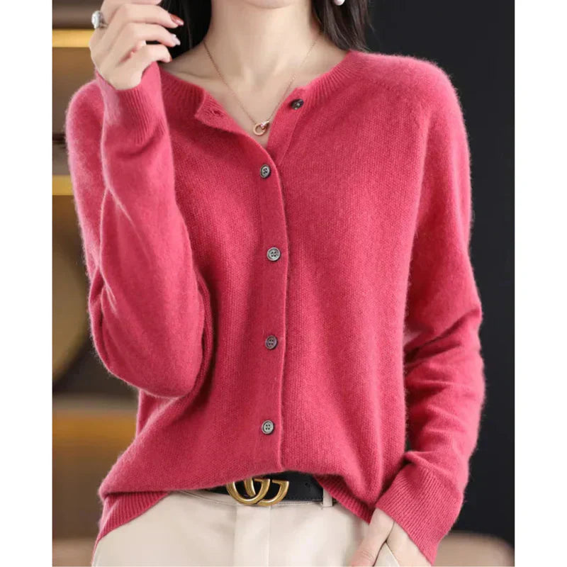 Majura | Cardigan en cachemire col rond boutonné