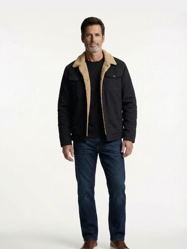 VALENTIN | Blouson aviateur en maille moutonnée — finition vintage