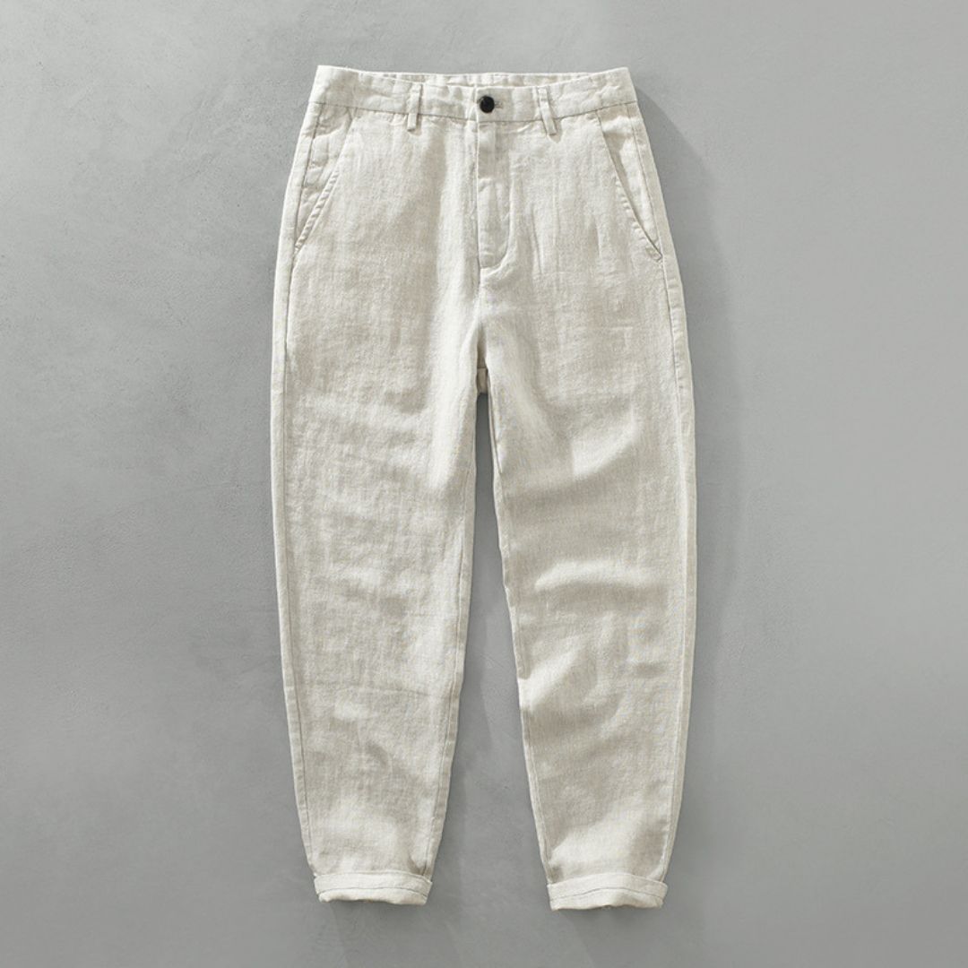 PANTALONS DROITS EN LIN