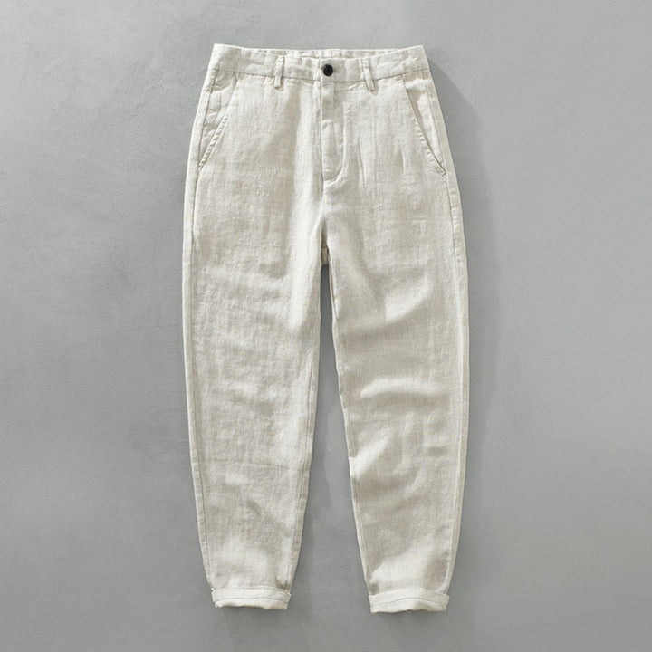 PANTALONS DROITS EN LIN
