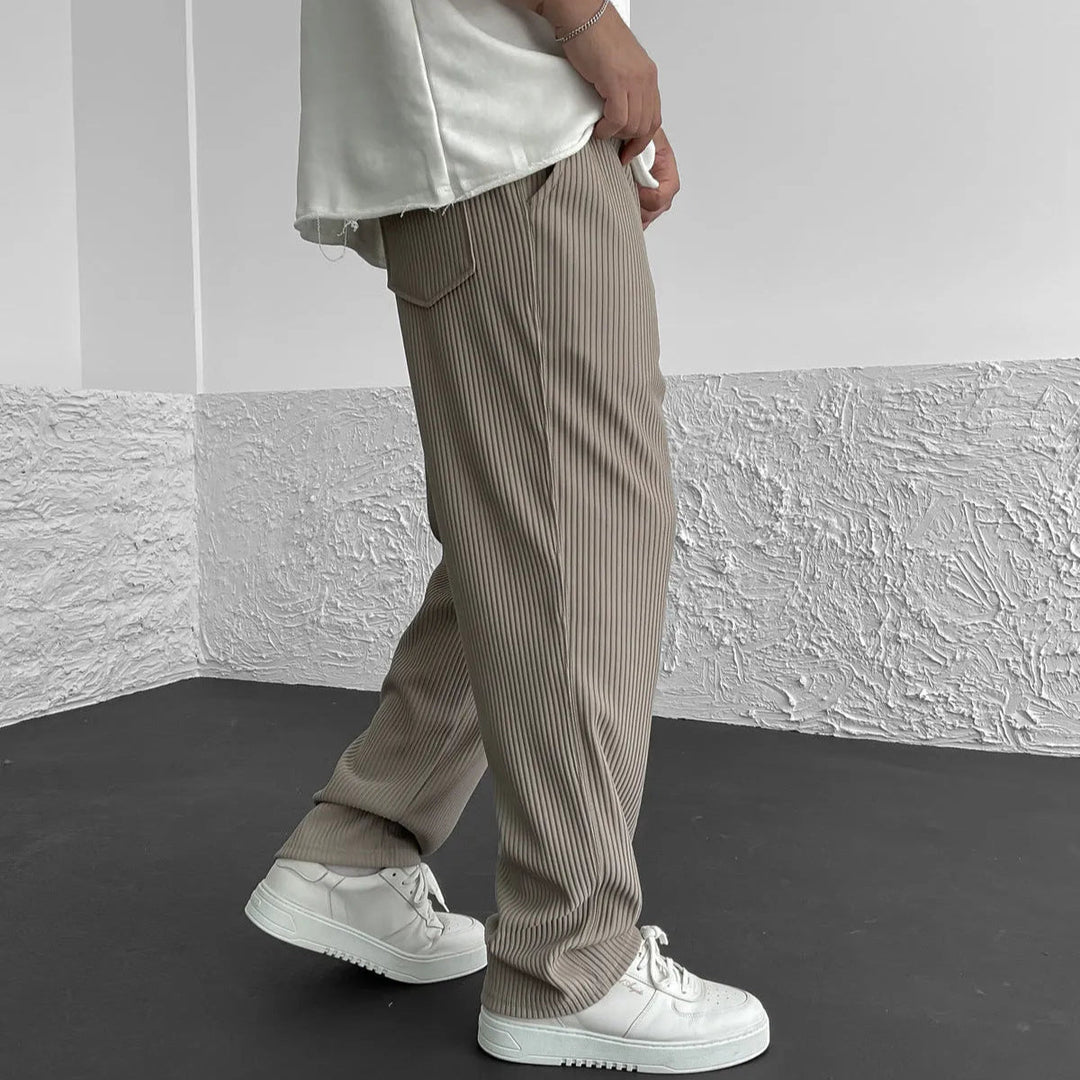 PANTALON EN MAILLE CÔTELÉE