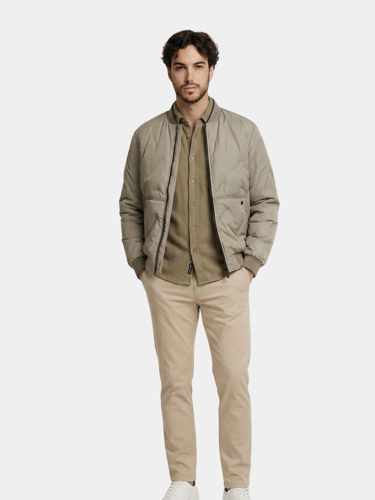 FLORIAN | Blouson aviateur en coton technique — coupe taillée premium