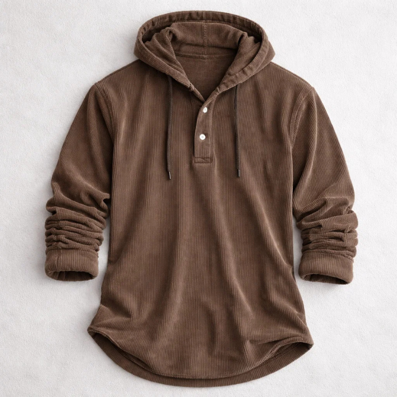 SWEAT À CAPUCHE EN VELOURS CÔTELÉ POUR HOMME