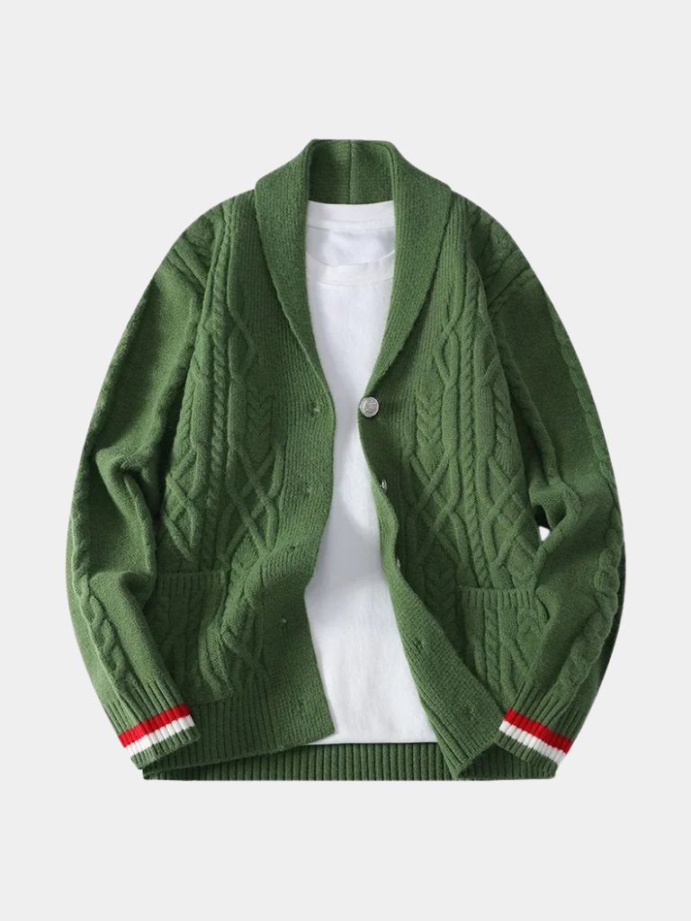 THÉODORE | Pull en maille à col écharpe — coupe taillée intemporelle