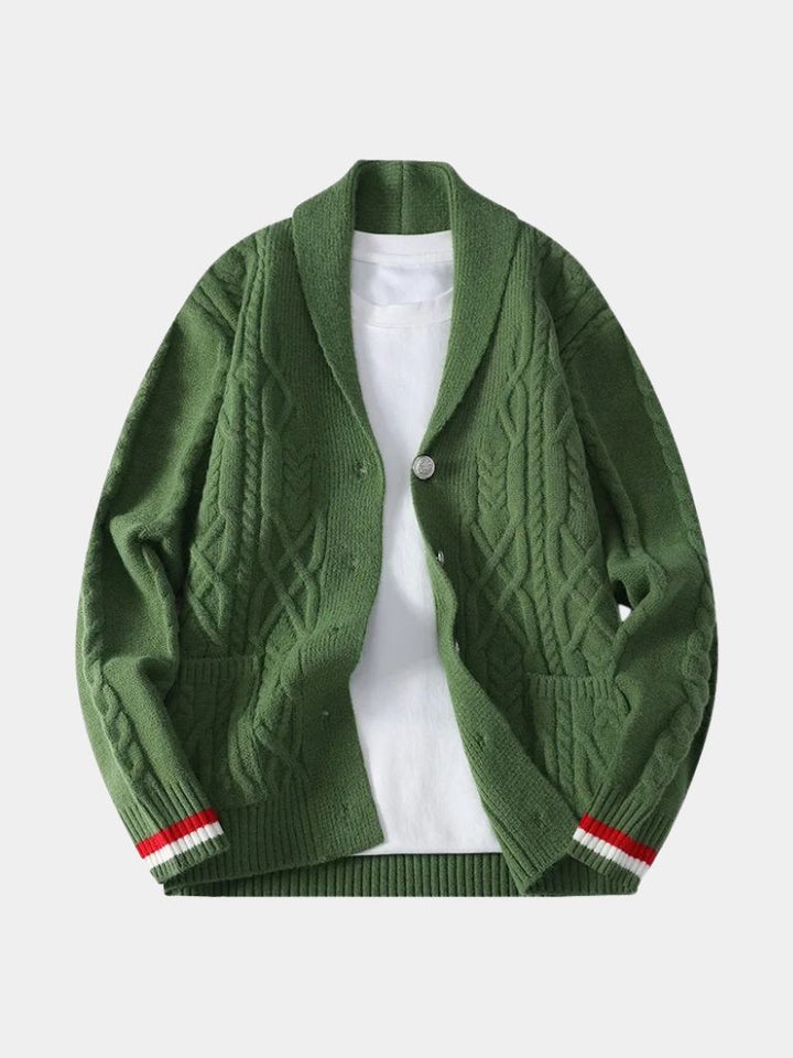 THÉODORE | Pull en maille à col écharpe — coupe taillée intemporelle