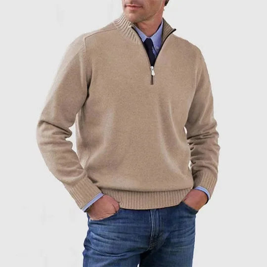 PULL ÉLÉGANT HOMME À MI-ZIP