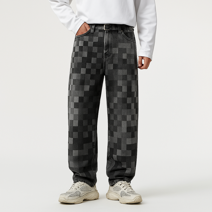 JEAN EN DENIM EFFET PIXEL POUR HOMME