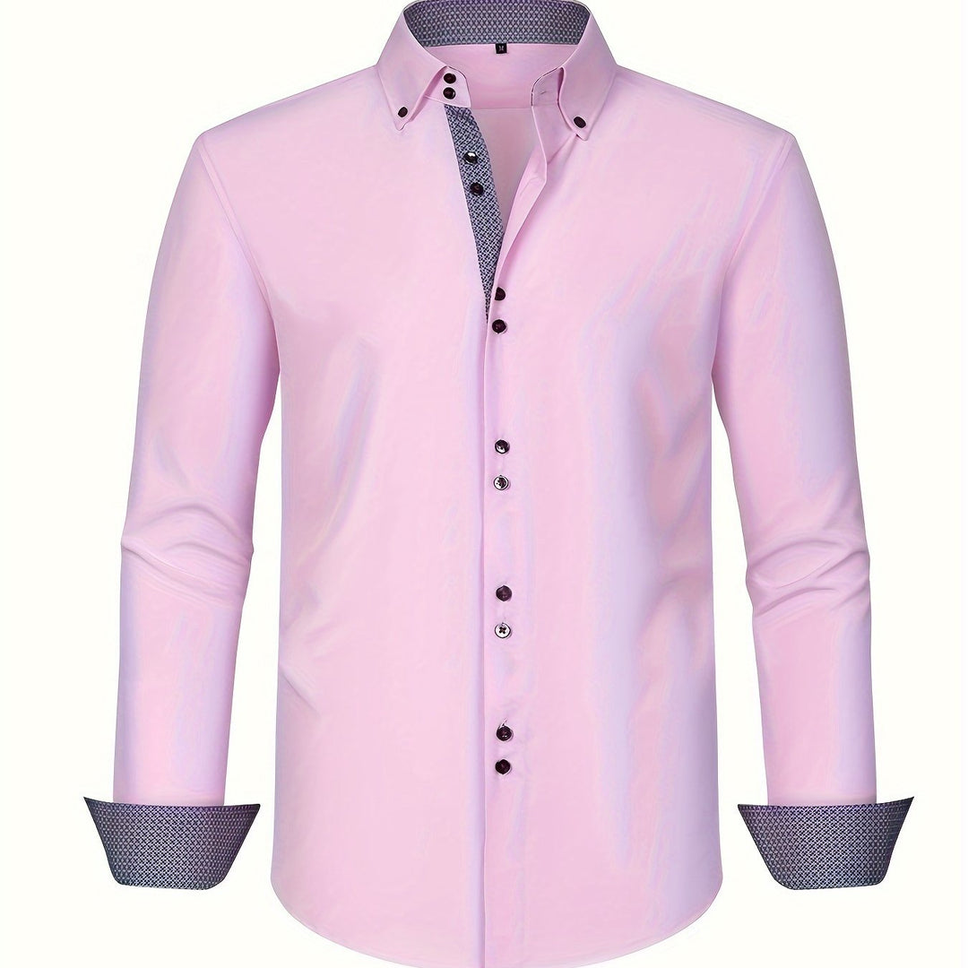 ALBERTO | CHEMISE ÉLÉGANTE LÉGÈRE AVEC DÉTAILS CONTRASTÉS