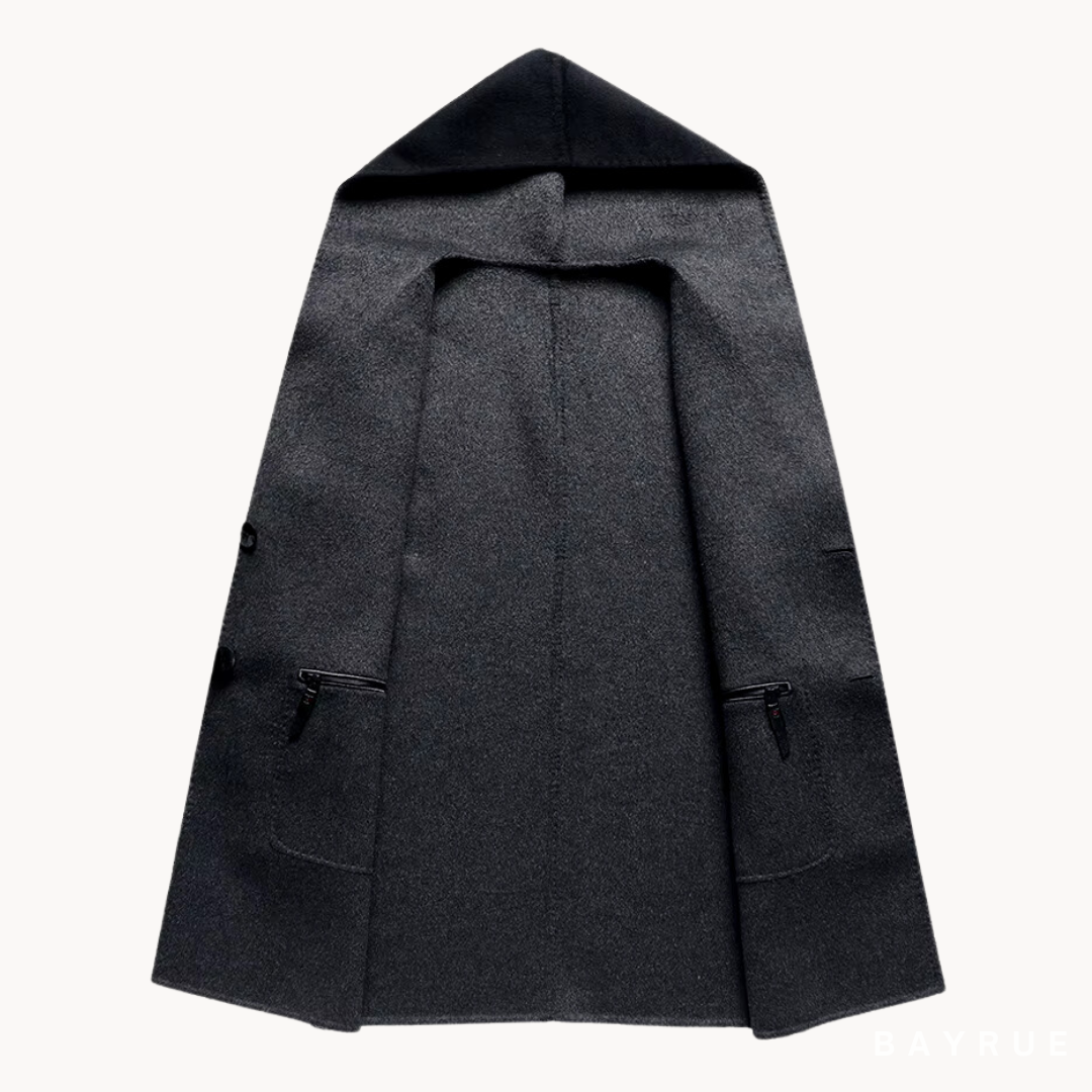 MANTEAU EN LAINE À CAPUCHE POUR HOMME