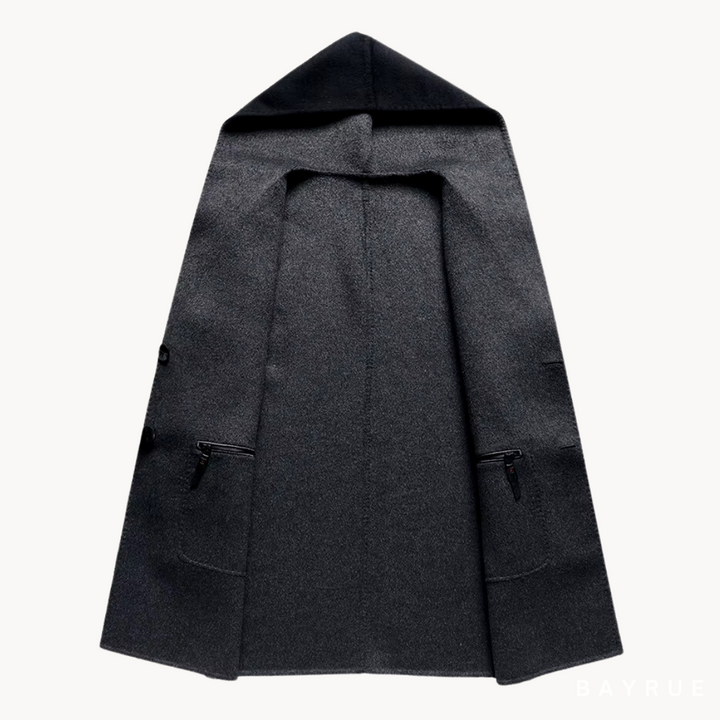 MANTEAU EN LAINE À CAPUCHE POUR HOMME