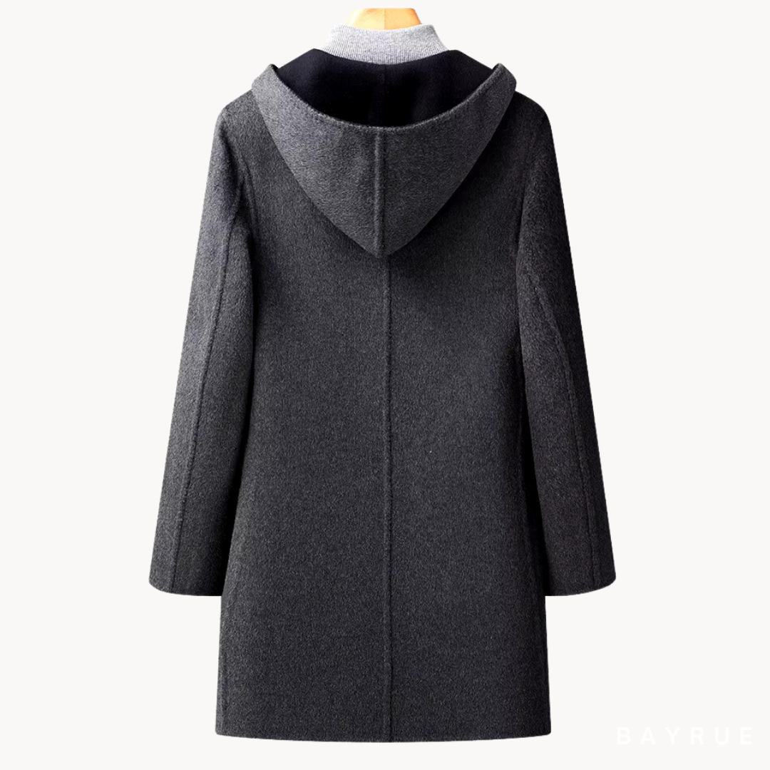 MANTEAU EN LAINE À CAPUCHE POUR HOMME